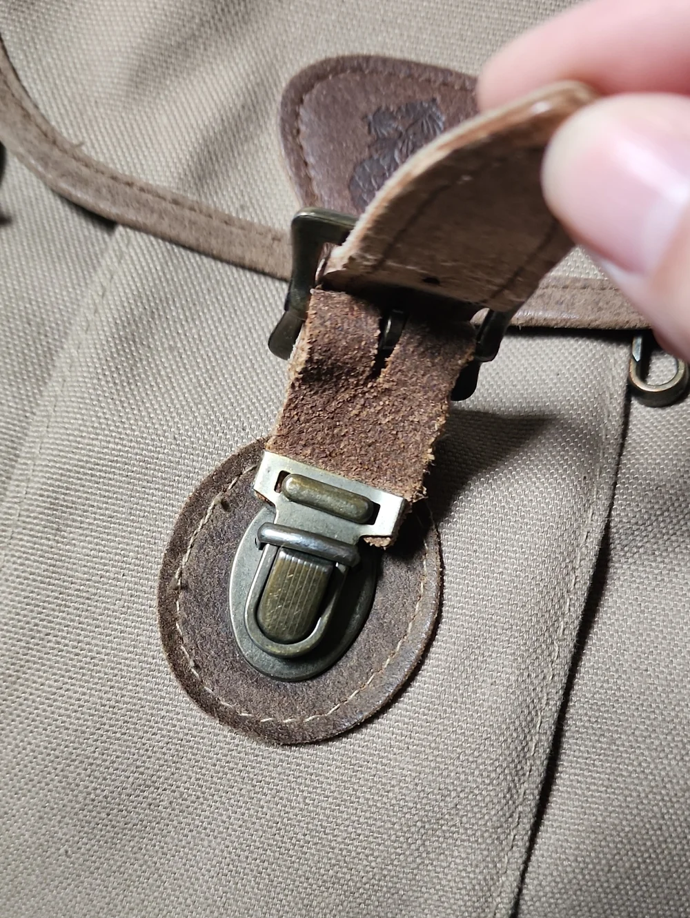 VTG JanSport Canvas Leather Safari Sac Crossbody Bag Field Satchel Gorpcore Tan